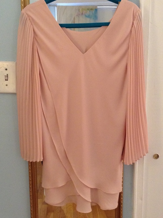 Laurie Felt Tops - QVC Laurie Felt Medium Blush Pink Top Shirt With Layers And Ruffled Sleeves